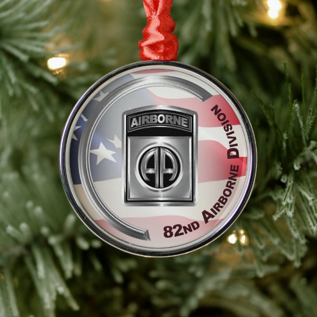 82nd Airborne Division Customized Christmas Metal Ornament (Tree)