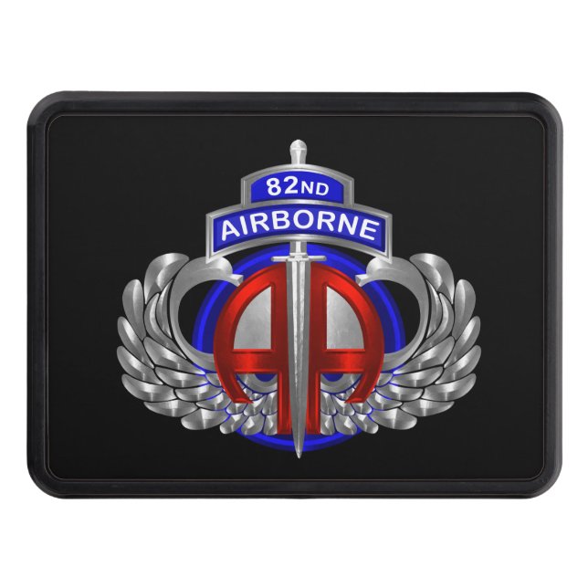 82nd Airborne Division Dagger Design Trailer Hitch Cover (Front)