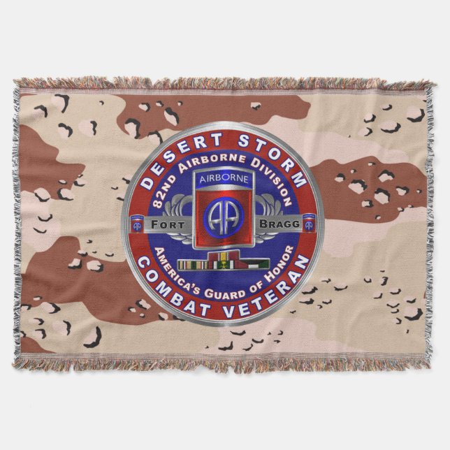 82nd Airborne Division Desert Storm Veteran Throw Blanket (Front)