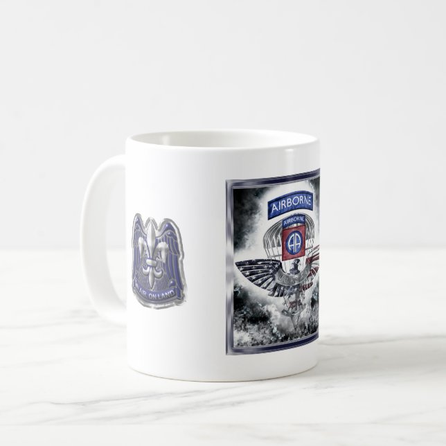 82nd Airborne Division Explosive Framed Design Coffee Mug (Front Left)