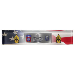 82nd Airborne Division First Sergeant Nameplate