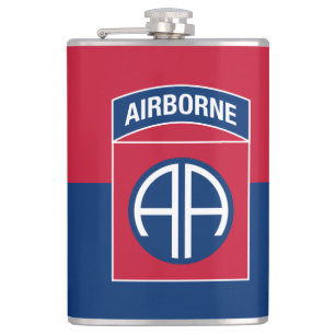 82nd Airborne Division Flag Military Veteran Hip Flask