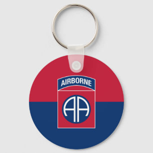 82nd Airborne Division Flag Military Veteran Keychain