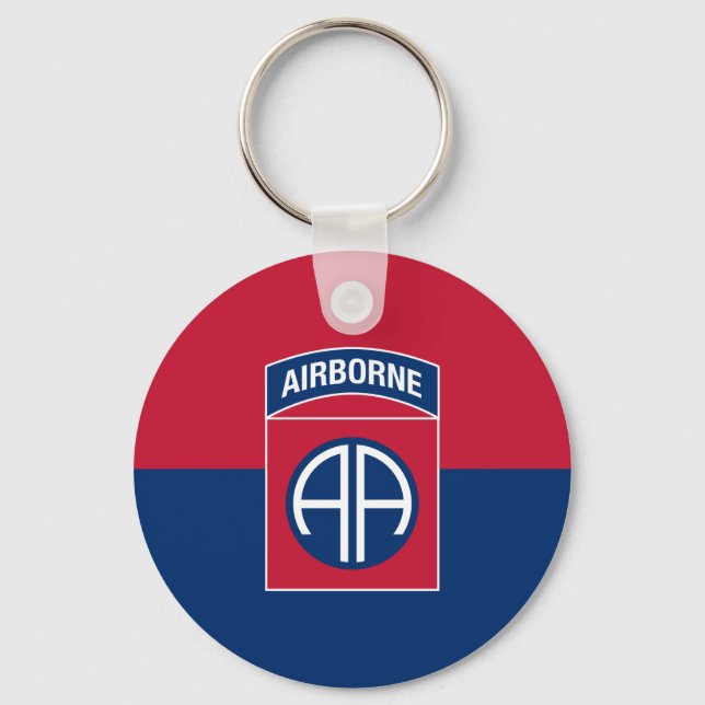 82nd Airborne Division Flag Military Veteran Keychain (Front)