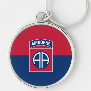82nd Airborne Division Flag Military Veteran Keychain