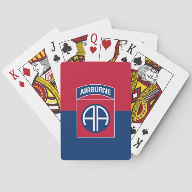 82nd Airborne Division Flag Military Veteran Playing Cards (Back)
