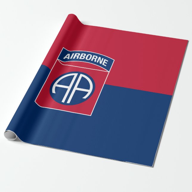 82nd Airborne Division Flag Military Veteran Wrapping Paper (Unrolled)