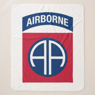 82nd Airborne Division Insignia Military Veteran Sherpa Blanket