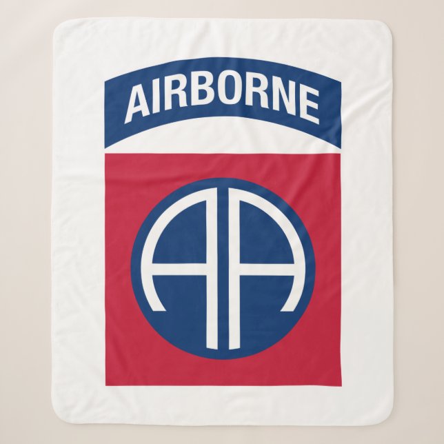 82nd Airborne Division Insignia Military Veteran Sherpa Blanket (Front)