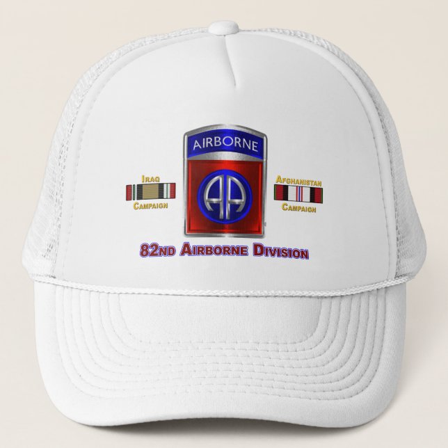 82nd Airborne Division Iraq & Afghanistan Veteran Trucker Hat (Front)