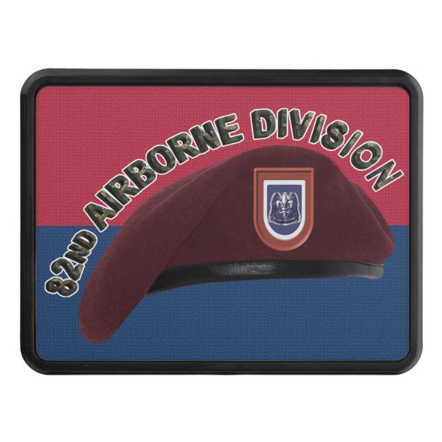 82nd Airborne Division “Legendary Beret” Trailer Hitch Cover (Front)