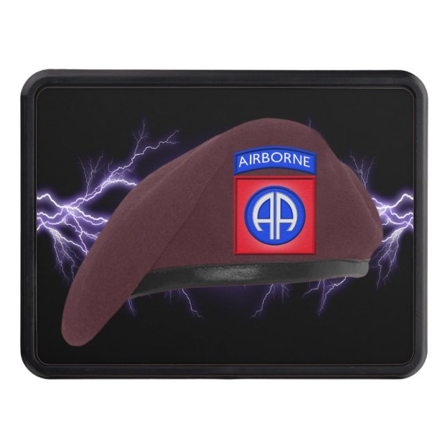 82nd Airborne Division “Legendary Beret”   Trailer Hitch Cover (Front)