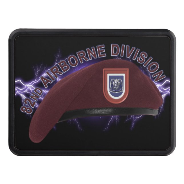 82nd Airborne Division “Legendary Beret”   Trailer Hitch Cover (Front)