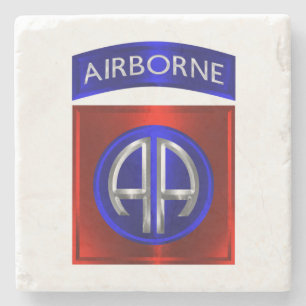 82nd Airborne Division Metallic Colour Design Stone Coaster