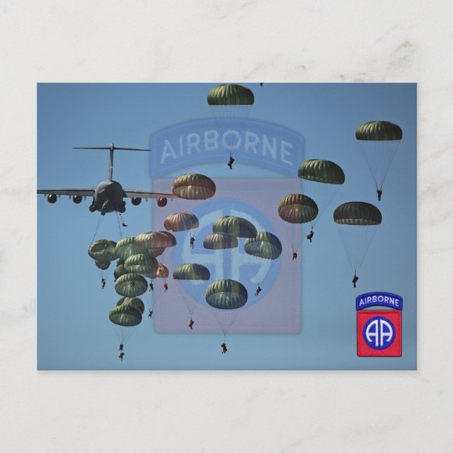 82nd airborne division nam patch postcard (Front)