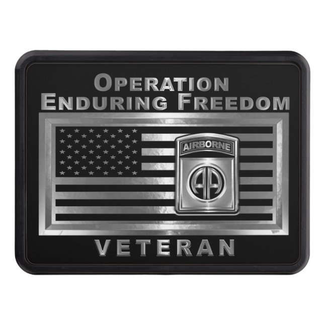 82nd Airborne Division Operation Enduring Freedom Trailer Hitch Cover (Front)