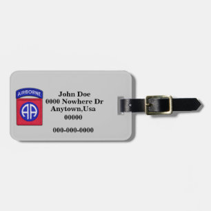 82nd airborne division patch luggage tag