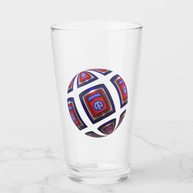 82nd Airborne Division Patch Sphere Design Glass (Front)