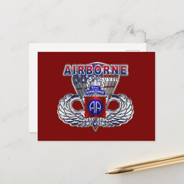 82nd Airborne Division  Postcard (Front/Back In Situ)