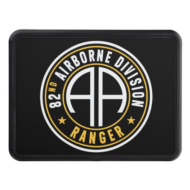 82nd Airborne Division "Ranger" Status Custom Trailer Hitch Cover (Front)