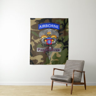 82nd Airborne Division Silver Chute Veteran Tapestry