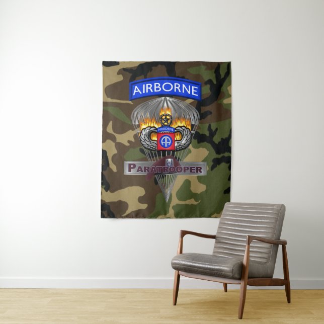 82nd Airborne Division Silver Chute Veteran Tapestry (In Situ)