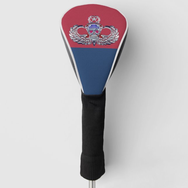 82nd Airborne Division “Silver Skull” Div Colours Golf Head Cover (Front)