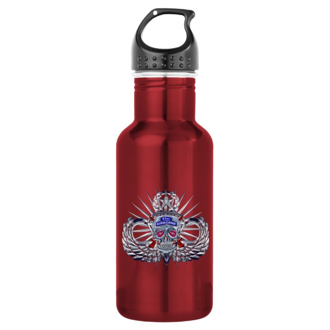 82nd Airborne Division “Spiked Skull” Red Bottle (Front)