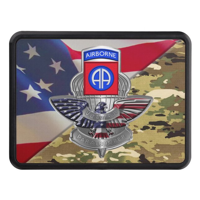 82nd Airborne Division Veteran Hitch Cover (Front)