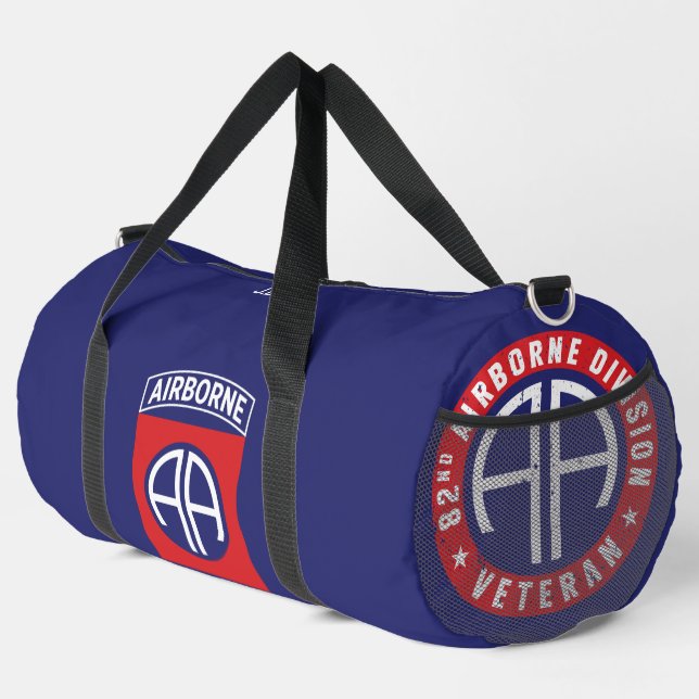 82nd Airborne Division "Veteran" Personalized Duffle Bag (Right Corner)