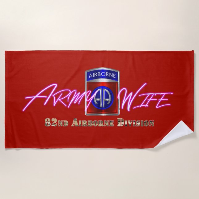 82nd Airborne Division Wife Beach Towel (Front)