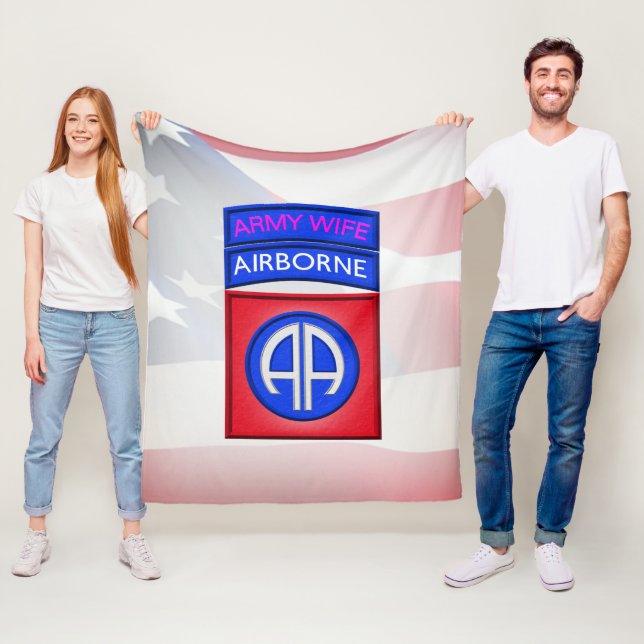 82nd Airborne Division Wife Fleece Blanket (In Situ)