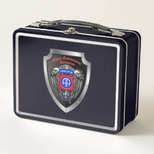 82nd Airborne Division Winged Shield Metal Lunch Box