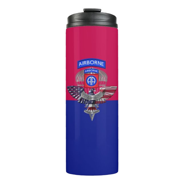82nd Airborne Division Winged Veteran Thermal Tumbler (Front)