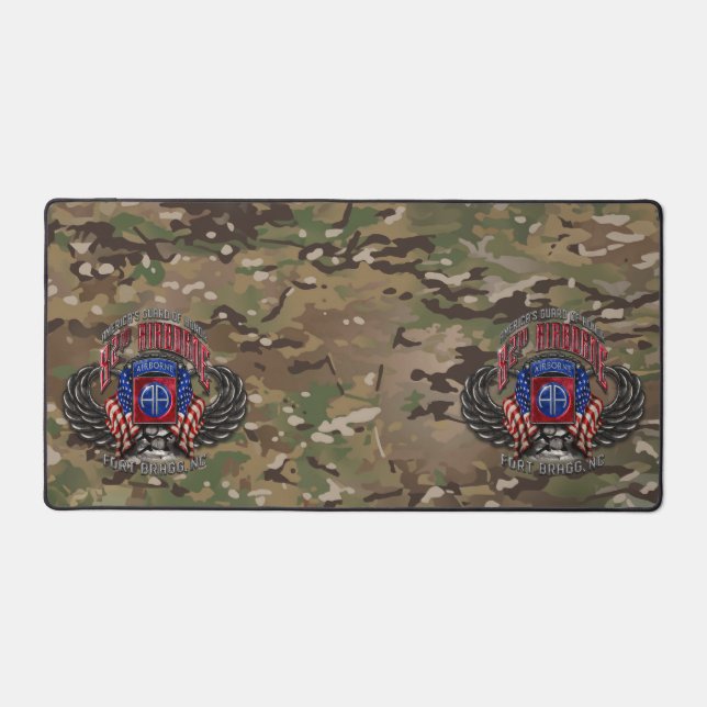 82nd Airborne Fort Bragg Camo Desk Mat (Front)