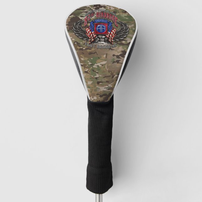 82nd Airborne Ft. Bragg Camo Golf Head Cover (Front)