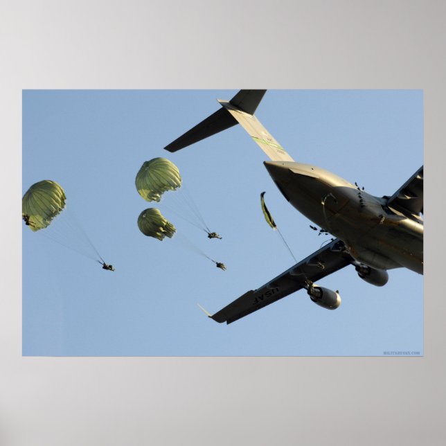 82nd Airborne jump from C-17 Poster (Front)