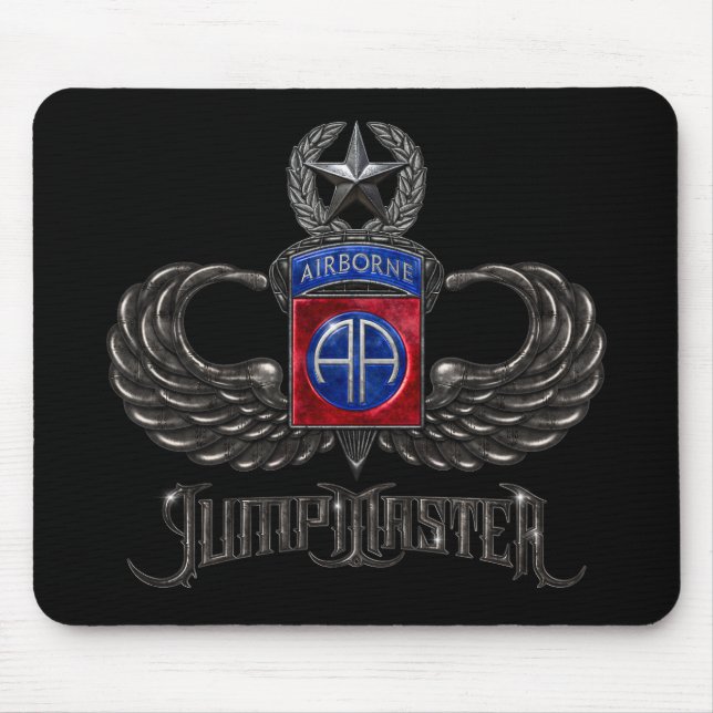 82nd Airborne Jumpmaster Black Mousepad (Front)