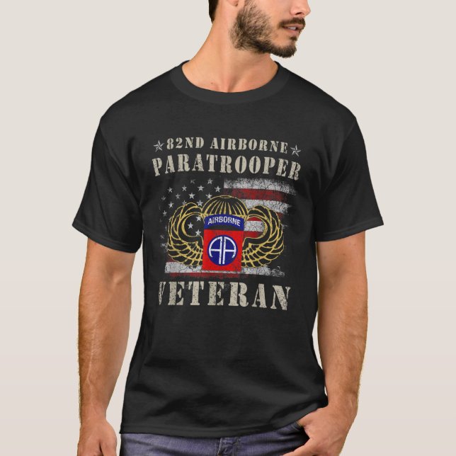 82nd Airborne Paratrooper Veteran T shirt (Front)