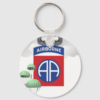 82nd Airborne, Paratroopers, Senior Jump Wings Keychain