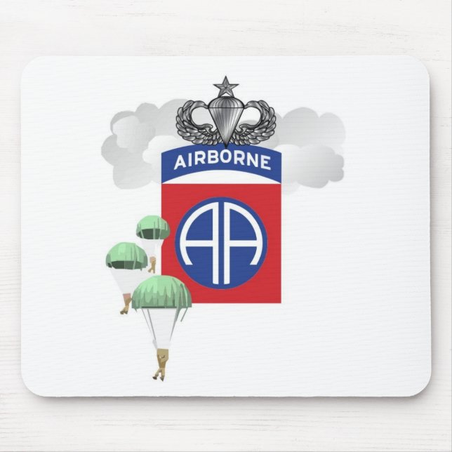 82nd Airborne, Paratroopers, Senior Jump Wings Mouse Pad (Front)