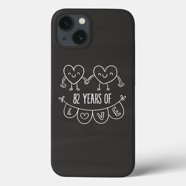 82nd Anniversary Gift Chalk Hearts Case-Mate iPhone Case (Back)