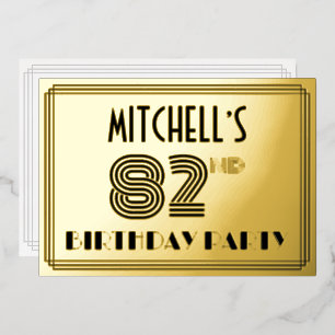 82nd Birthday Party — Art Deco Style “82” & Name