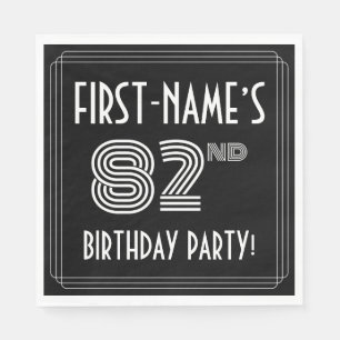 82nd Birthday Party: Art Deco Style + Custom Name Napkin