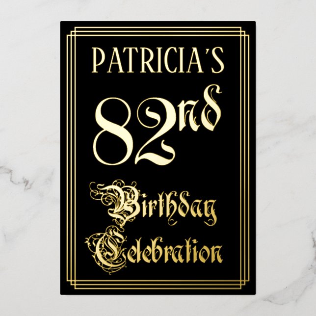 82nd Birthday Party — Fancy Script & Custom Name (Front)