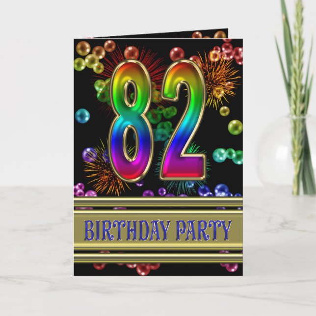 82nd Birthday party Invitation (Front)