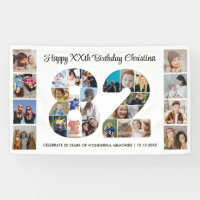 82nd Birthday Party Number 82 Photo Collage