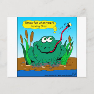 833 time flies cartoon postcard