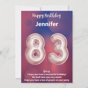 83-Year-Old Happy Birthday Card – Elegant