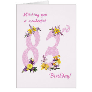 83e anniversaire Fleur numéros décorés